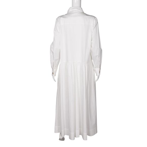CYNTHIA ROWLEY White Cotton Button-Down Midi Dress Size L - Picture 2 of 2